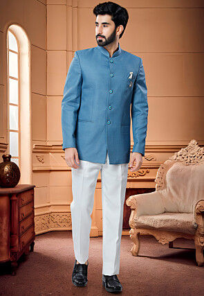 Jodhpuri suit in blue colour discount
