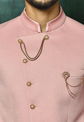 Solid Color Terry Rayon Jodhpuri Suit in Pink