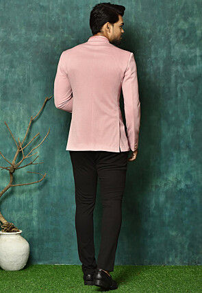 Solid Color Terry Rayon Jodhpuri Suit in Pink