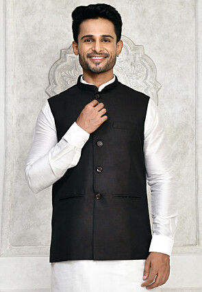 Display more than 164 black nehru jacket best