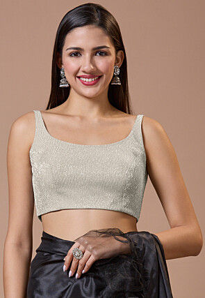 Solid Color Tissue Blouse in Silver