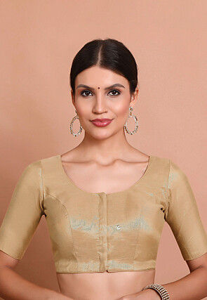 Solid Color Tissue Silk Blouse in Beige