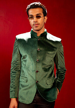 Bandhgala velvet blazer shop