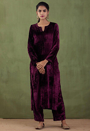 Velvet Plain Indo Western Dresses Buy Indo Western Outfits for Women Online Utsav Fashion