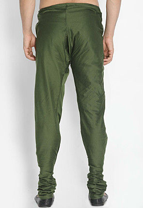 Solid Color Viscose Churidar in Dusty Green