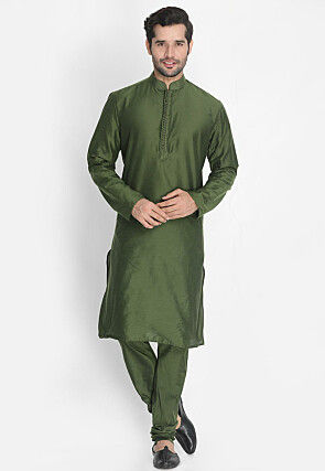 Solid Color Viscose Churidar in Dusty Green