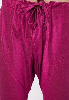 Solid Color Viscose Churidar in Magenta