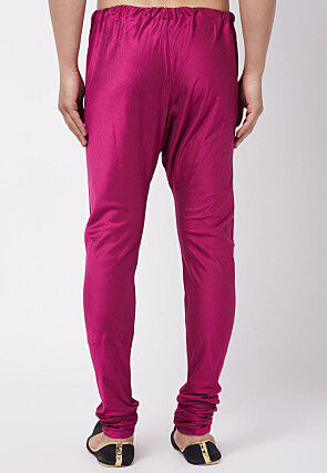 Solid Color Viscose Churidar in Magenta