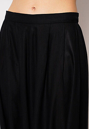 Solid Color Viscose Harem Pants in Black