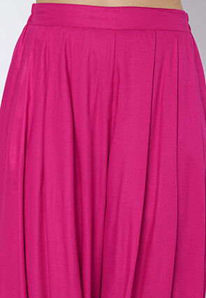 Solid Color Viscose Rayon Cowl Patiala in Pink