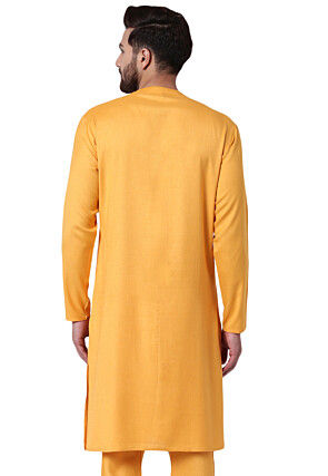 Solid Color Viscose Rayon Cowl Style Kurta in Light Orange