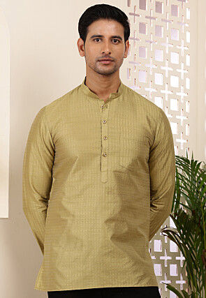 Solid Color Viscose Rayon Kurta in Dusty Green