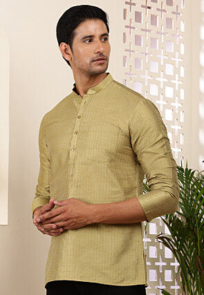 Solid Color Viscose Rayon Kurta in Dusty Green