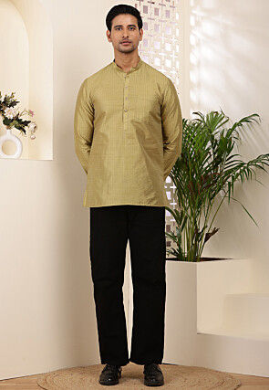 Solid Color Viscose Rayon Kurta in Dusty Green