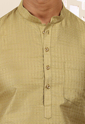 Solid Color Viscose Rayon Kurta in Dusty Green