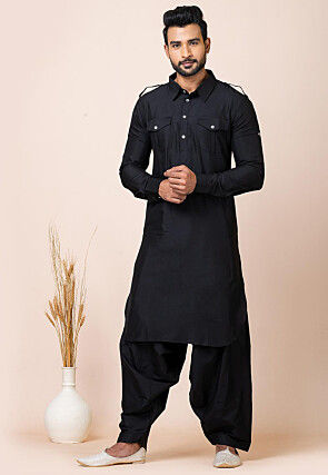Black Pathani Suits Ethnic Wear for Men Buy Latest Indian Outfits for Men Online Utsav Fashion