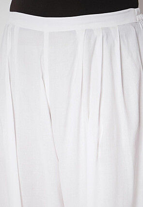 Solid Color Viscose Salwar in White