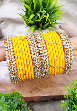 Stone and Kundan Studded Bangle Set