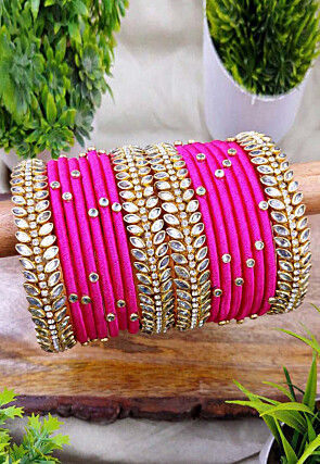 Stone and Kundan Studded Bangle Set