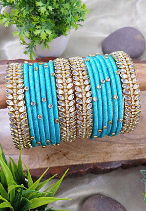 Stone and Kundan Studded Bangle Set