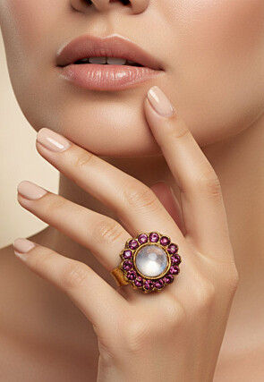 Stone Studded Adjustable Ring