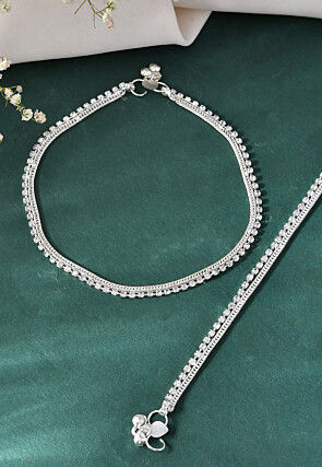 Stone Studded Anklet Pair