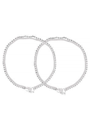 Stone Studded Anklet Pair