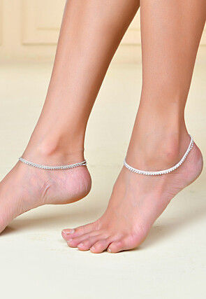 Stone Studded Anklet Pair