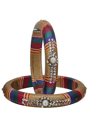 Stone Studded Bangle Pair