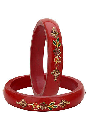 Stone Studded Bangle Pair