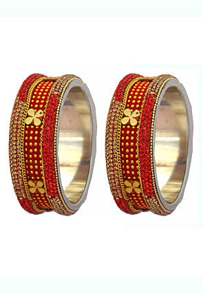 Stone Studded Bangle Pair