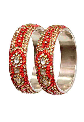 Stone Studded Bangle Pair