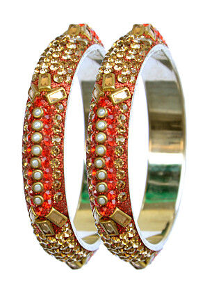 Stone Studded Bangle Pair