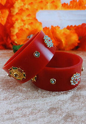 Stone Studded Bangle Pair