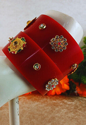 Stone Studded Bangle Pair