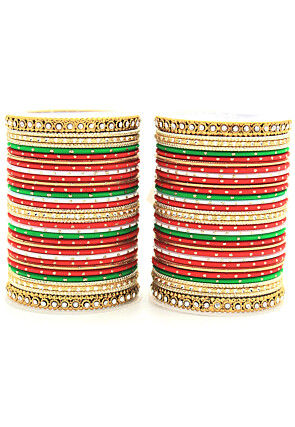 Stone Studded Bangle Set
