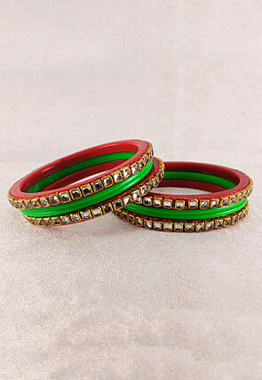 Stone Studded Bangle Set