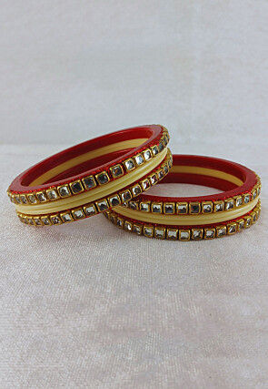 Stone Studded Bangle Set
