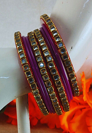 Stone Studded Bangle Set