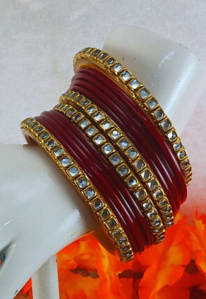 Stone Studded Bangle Set