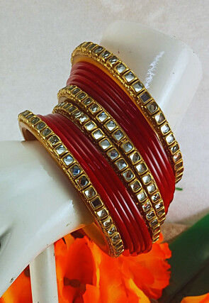 Stone Studded Bangle Set