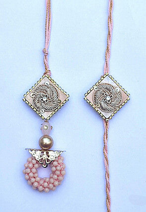 Stone Studded Bhaiya and Bhabhi Rakhi Pair