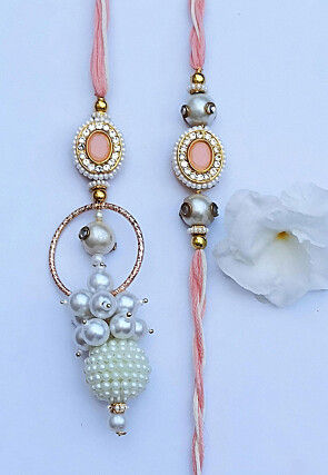 Stone Studded Bhaiya and Bhabhi Rakhi Pair