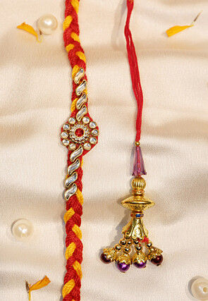 Stone Studded Bhaiya Bhabhi Rakhi Pair