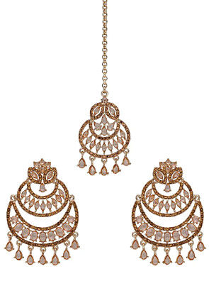 Stone Studded Chandbali Earrings