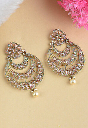 Stone Studded Chandbali Earrings