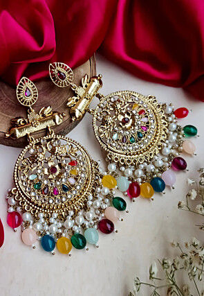 Stone Studded Chandbali Earrings