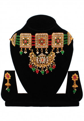 Stone Studded Choker Necklace Set