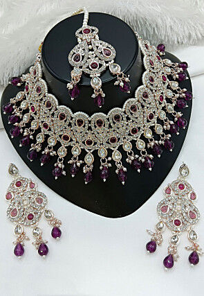 Stone Studded Choker Necklace Set