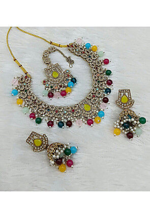 Stone Studded Choker Necklace Set